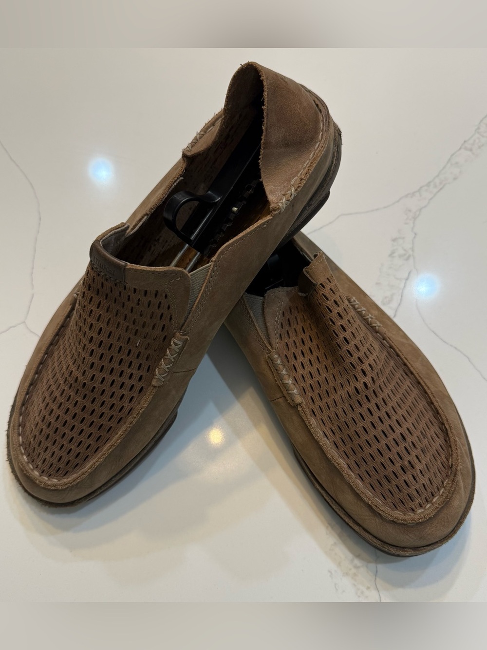 Olukai Moloa Aho Vented Leather Slip On Loafer Slides Shoes Mens 13